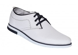 Oferta 44 Pantofi barbati sport din piele naturala Alb Yanis Confort 